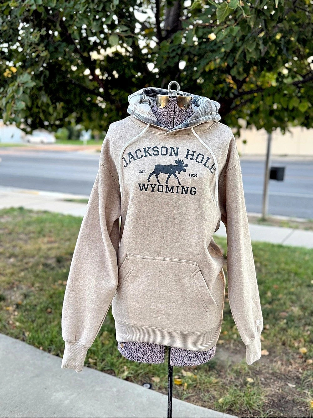 Outfitter Trading Co. Jackson Hole Wyoming graphic hoodie. Souvenir Hoodie Size